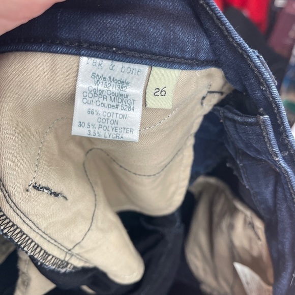 Rag & Bone Ankle Zippers Skinny Jeans Dark Blue Size 26 - Picture 6 of 6